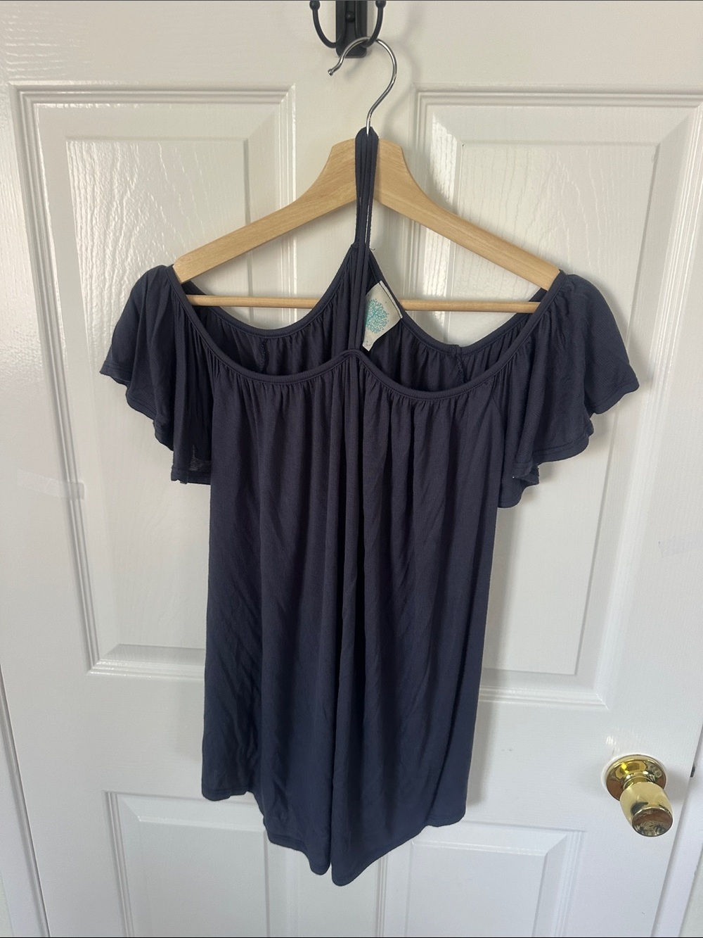Freeloader Slate Blue Off-Shoulder Top